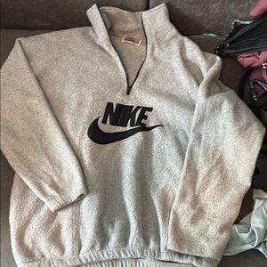 Nike Heather Gray Half-Zip Pullover